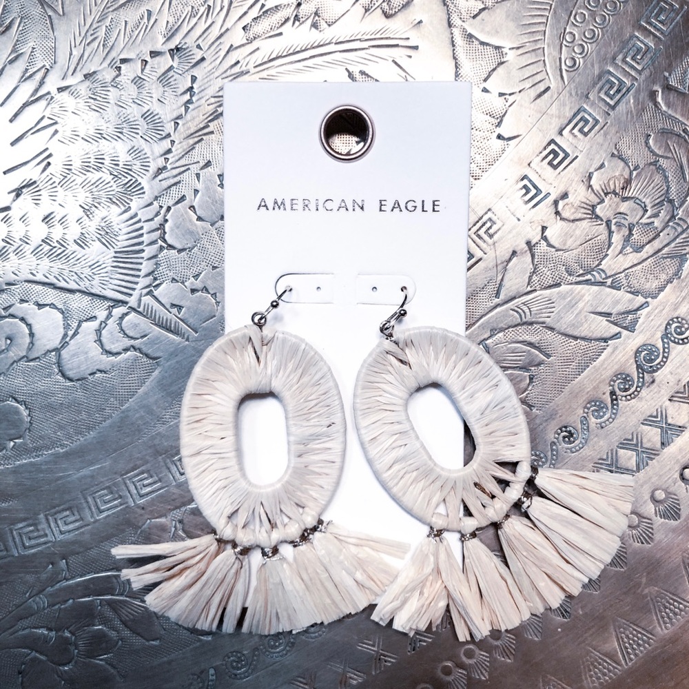 American eagle straw dangle earrings
